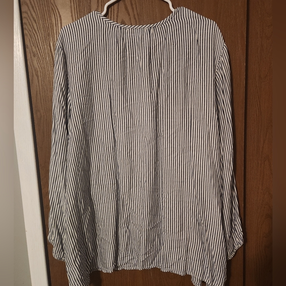Old Navy Blue and White Striped Tunic with Embroidery - Picture 3 of 3